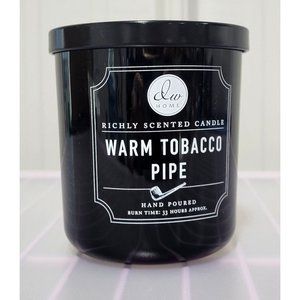 DW Home Warm Tobacco Pipe Rich Scented Glass Candle 9.7 oz 33 Hour Burn Time